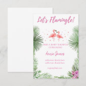 Flamingo baby shower kaart (Voorkant / Achterkant)