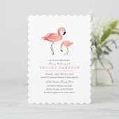 Flamingo Baby shower Kaart (Staand voorkant)