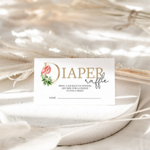 Flamingo Baby shower Luier Raffle Behuizing Kaart