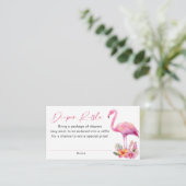Flamingo Baby shower Luier Raffle Kaart (Staand voorkant)