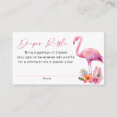 Flamingo Baby shower Luier Raffle Kaart (Voorkant)