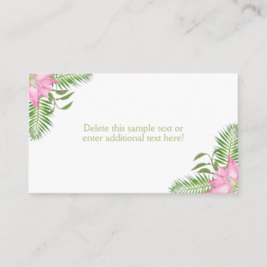 Flamingo Baby shower Luier Raffle Ticket Informatiekaartje (Achterkant)