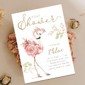 Flamingo Baby shower, moderne bloemen roze flaming Kaart