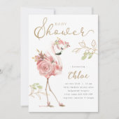Flamingo Baby shower, moderne bloemen roze flaming Kaart (Voorkant)
