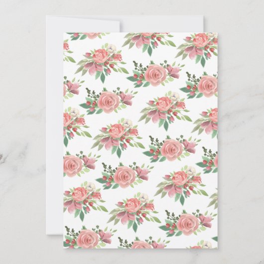 Flamingo Baby shower, moderne bloemen roze flaming Kaart (Achterkant)