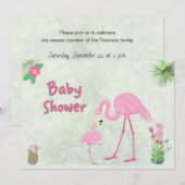Flamingo Baby shower moeder en jongen Kaart (Voorkant / Achterkant)