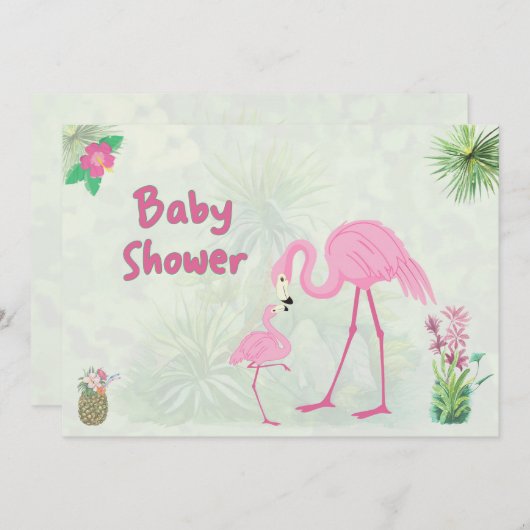 Flamingo Baby shower moeder en jongen Kaart (Voorkant / Achterkant)