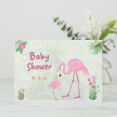 Flamingo Baby shower moeder en jongen Kaart (Staand voorkant)