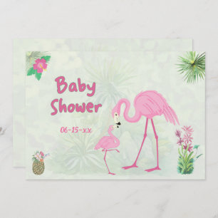 Flamingo Baby shower moeder en jongen Kaart