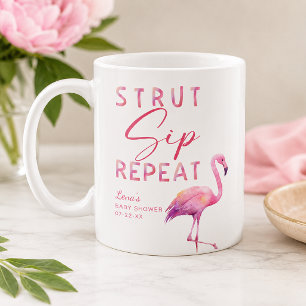 Flamingo Baby Shower Mok – Pronk, Slurp, Herhaal
