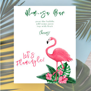 Flamingo baby shower Momosa bar Poster