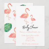 Flamingo Baby shower nodigt uit Kaart (Voorkant / Achterkant)