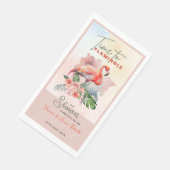 Flamingo Baby shower Papier Gastenhanddoek Servet (Hoek)