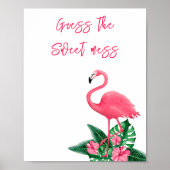 Flamingo baby shower Raad de zoete troep Poster (Voorkant)
