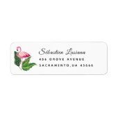 Flamingo Baby shower retouradres Etiket (Voorkant)