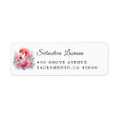 Flamingo Baby shower retouradres Etiket (Voorkant)