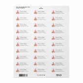 Flamingo Baby shower retouradres Etiket (Full Sheet)