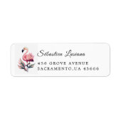 Flamingo Baby shower retouradres Etiket (Voorkant)