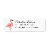 Flamingo Baby shower retouradres Etiket (Voorkant)