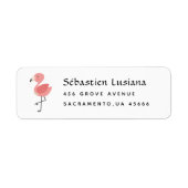 Flamingo Baby shower retouradres Etiket (Voorkant)