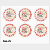Flamingo Baby shower Ronde Sticker (Vel)