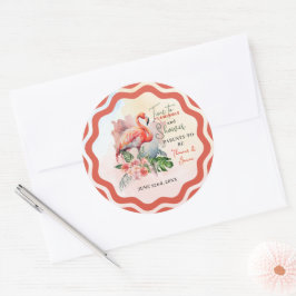 Flamingo Baby shower Ronde Sticker