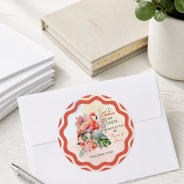 Flamingo Baby Shower Ronde Sticker