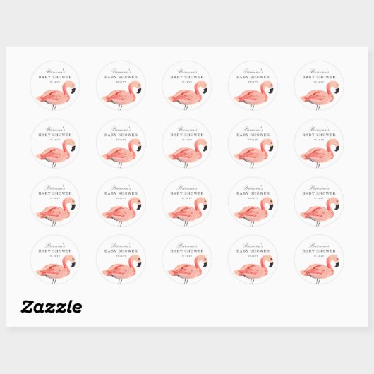 Flamingo Baby shower Stickers (Vel)