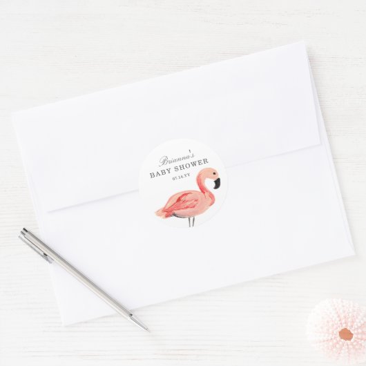 Flamingo Baby shower Stickers (Envelop)