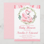 Flamingo Baby shower Uitnodiging (Voorkant / Achterkant)