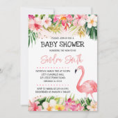 Flamingo Baby Shower Uitnodiging (Voorkant)