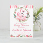 Flamingo Baby shower Uitnodiging (Staand voorkant)