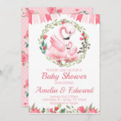 Flamingo Baby shower Uitnodiging (Voorkant / Achterkant)