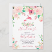 Flamingo Baby shower Uitnodiging, Flamingo Douche Kaart (Voorkant)