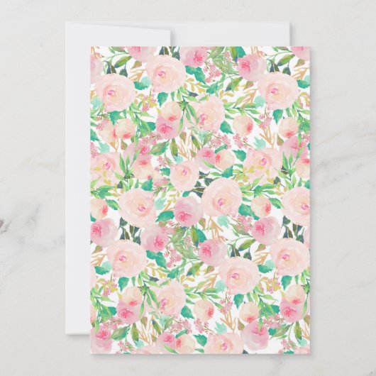 Flamingo Baby shower Uitnodiging, Flamingo Douche Kaart (Achterkant)