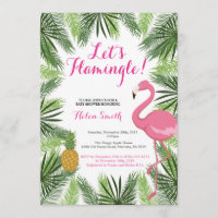 Flamingo Baby shower Uitnodiging Let's Flamingle