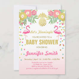 Flamingo Baby shower uitnodiging Tropisch