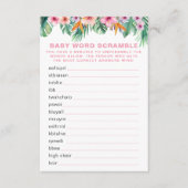 Flamingo Baby shower Word Scramble spel Informatiekaartje (Voorkant)