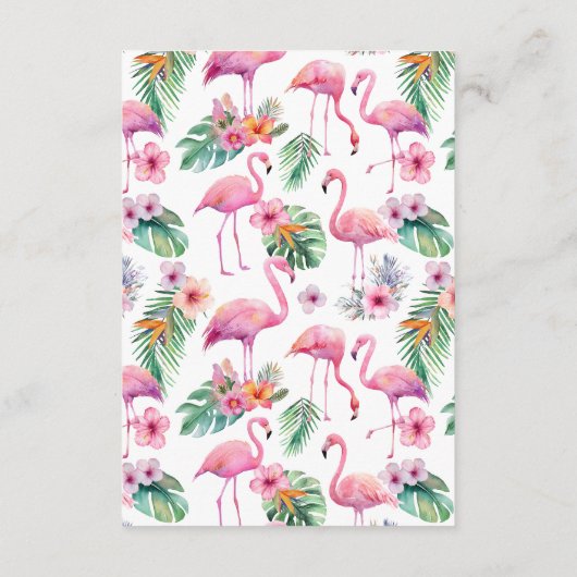 Flamingo Baby shower Word Scramble spel Informatiekaartje (Achterkant)