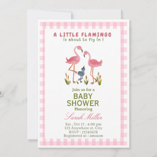 Flamingo babyshower uitnodiging