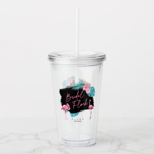 Flamingo Bachelorette Bridal Flock ID930 Acryl Drinkbeker (Voorkant)