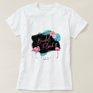 Flamingo Bachelorette Bridal Flock ID930 T-shirt