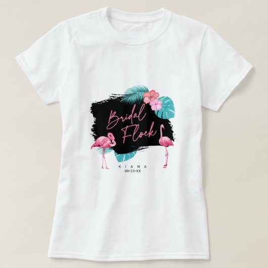 Flamingo Bachelorette Bridal Flock ID930 T-shirt (Design voorkant)