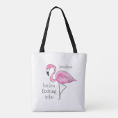 Flamingo Bachelorette Bruid's Flocking Tribe Naam Tote Bag (Achterkant)