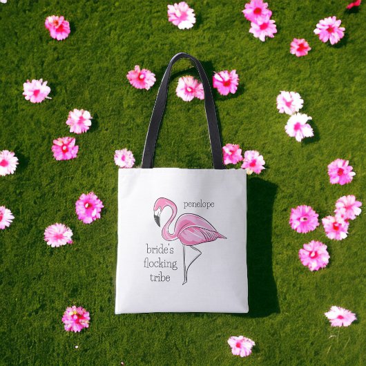 Flamingo Bachelorette Bruid's Flocking Tribe Naam Tote Bag