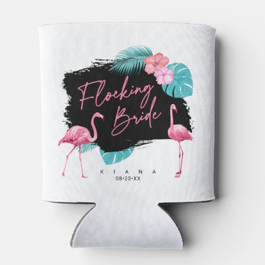 Flamingo Bachelorette Flocking Bride ID930 Blikjeskoeler (Achterkant)