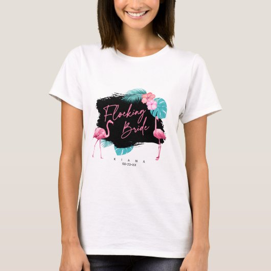 Flamingo Bachelorette Flocking Bride V2 ID930 T-shirt (Voorkant)
