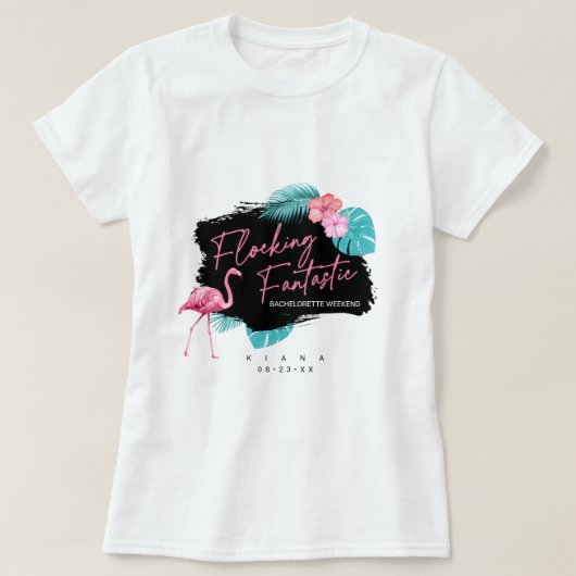 Flamingo Bachelorette Flocking Fantastisch V2 ID93 T-shirt (Design voorkant)