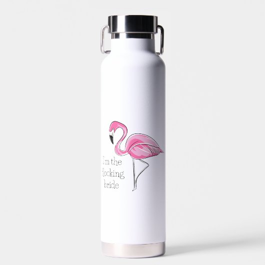 Flamingo Bachelorette Party Ik ben de Blokkende Br Waterfles (Voorkant)