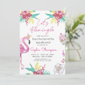 Flamingo Bachelorette Party Uitnodiging (Staand voorkant)
